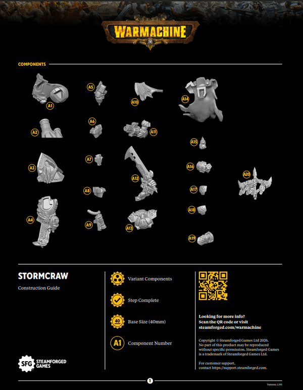 Warmachine: Kithguard Stormcraw 2026 Show Model Build Instructions - Steamforged Games