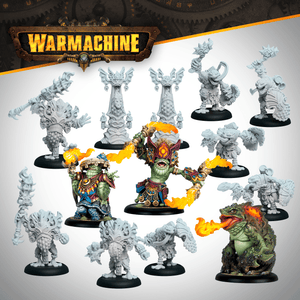 Warmachine: Southern Kriels Fire Tongue Warriors Command Cadre - Steamforged Games