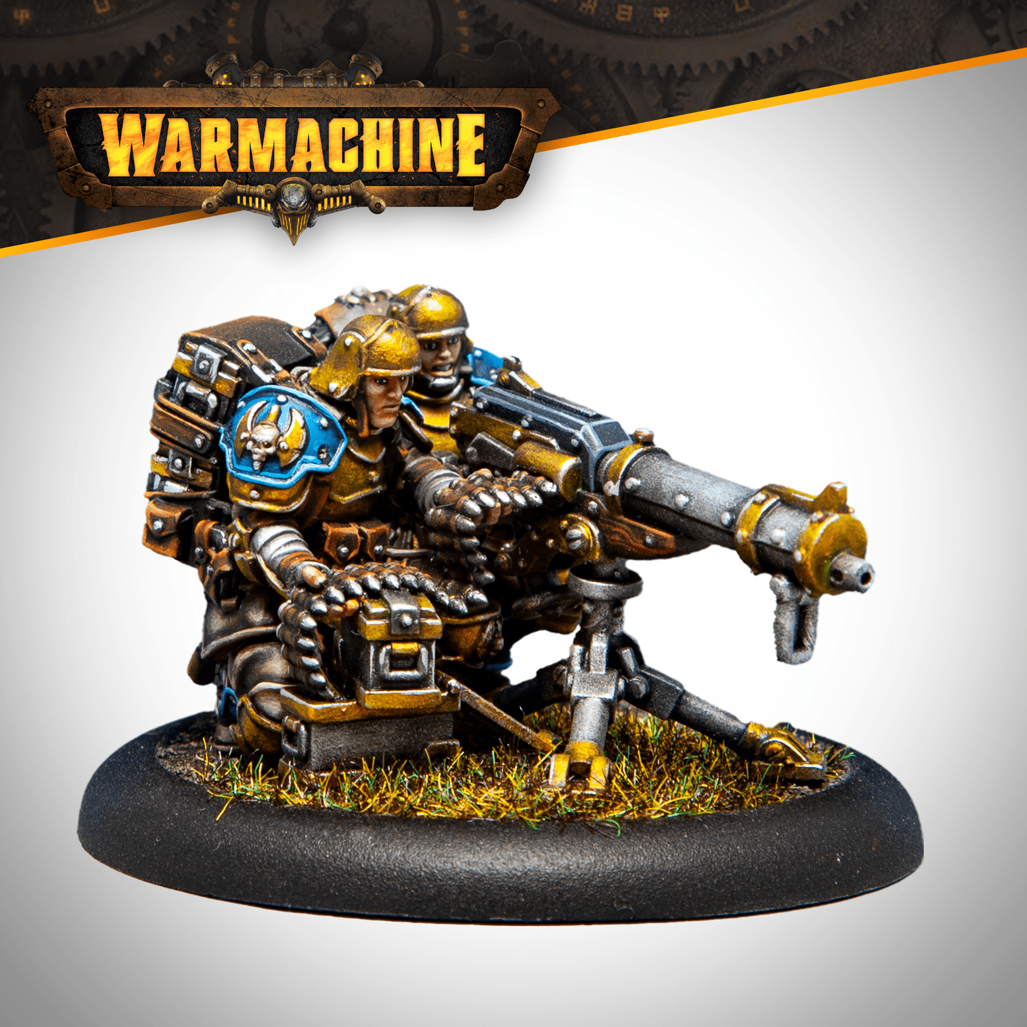 Warmachine: Cygnar Gravediggers Heavy Machinegun Crew - Steamforged Games