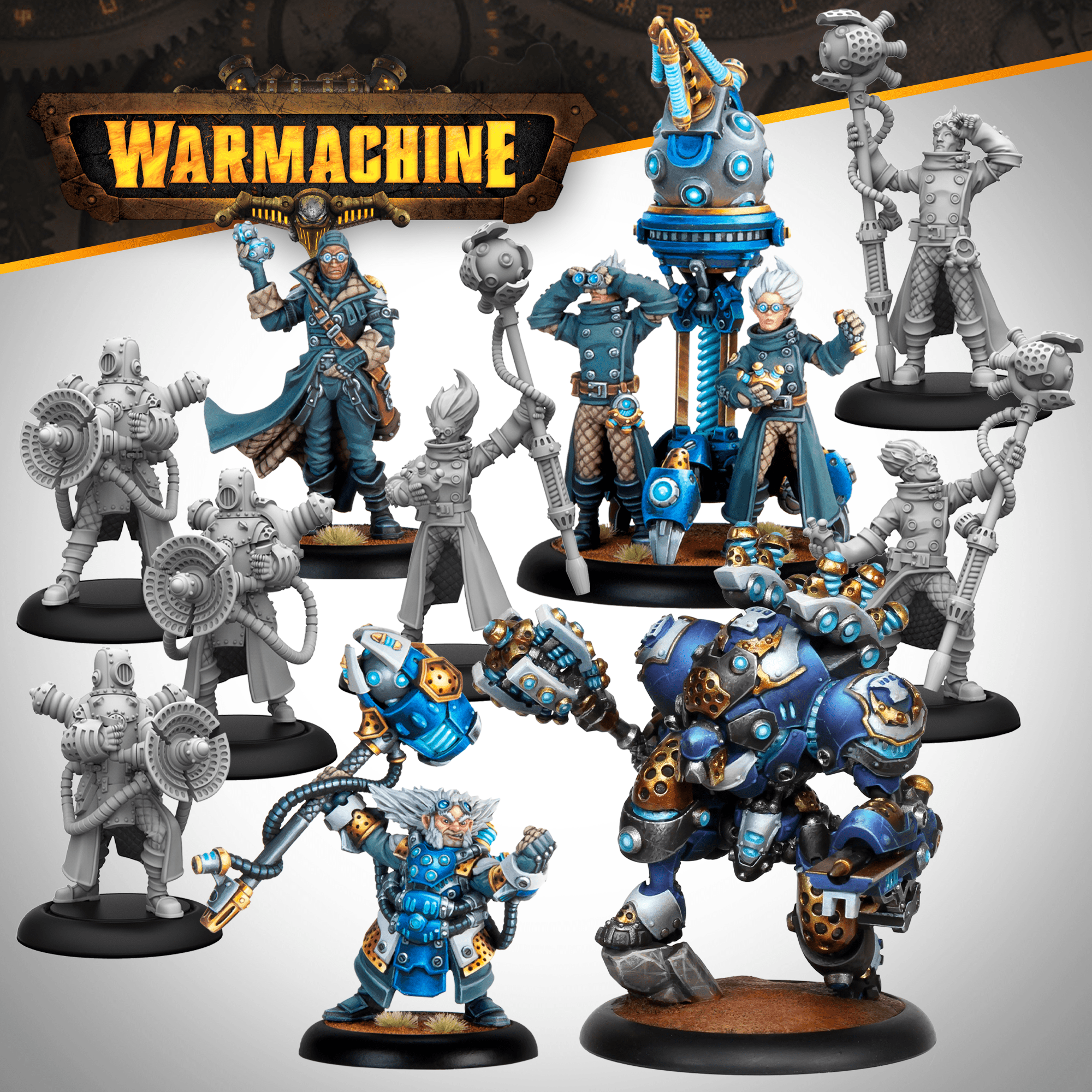 Warmachine: Cygnar Storm Forge Command Cadre - Steamforged Games