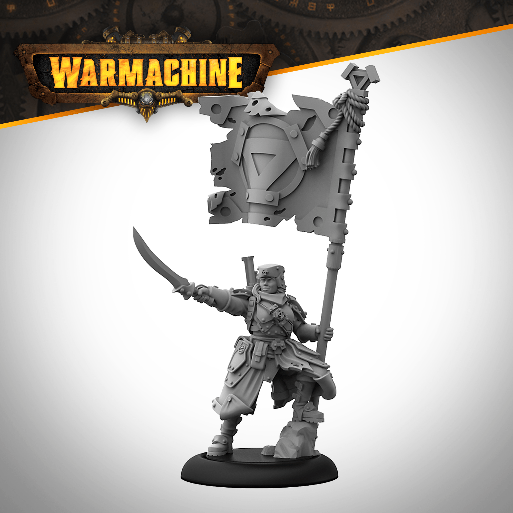 Warmachine: Winter Korps Infantry Standard Bearer Variant - Steamforged Games