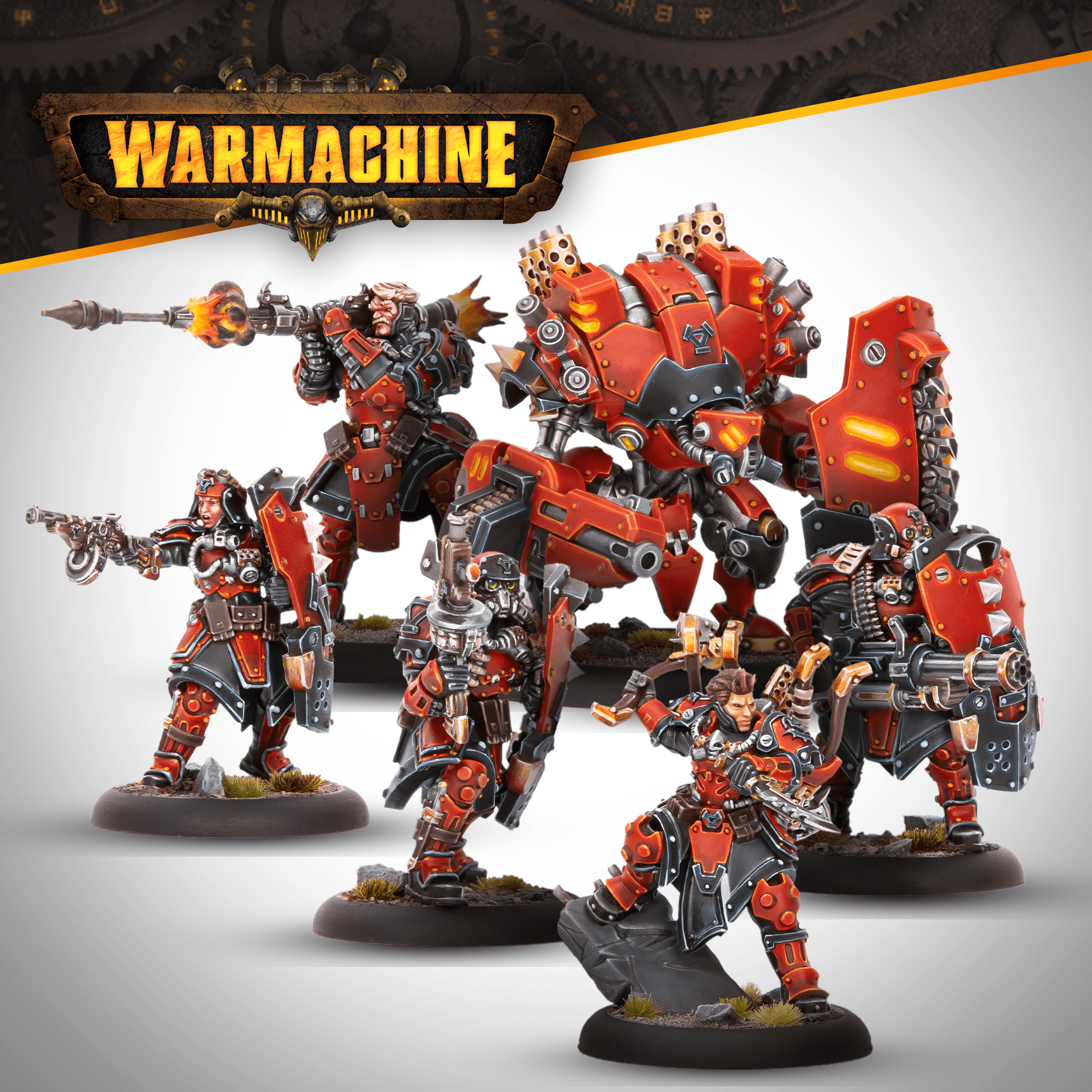Warmachine: Khador SKS - 6 Command Cadre (HIPS) - Steamforged Games